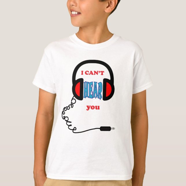 Funny Music Headphones T-Shirt (Vorderseite)