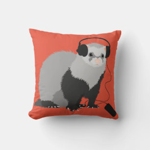Funny Music Lover Ferret Kissen