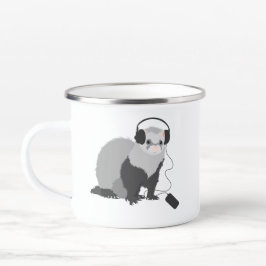 Funny Music Lover Ferret mit Kopfhörern Reisebecher