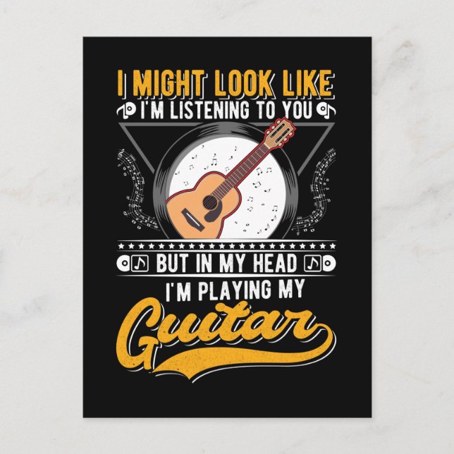 Funny Music Lover Gitarrist Acoustic Guitar Postkarte (Vorderseite)