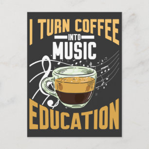 Funny Music Teacher Coffee Lover School Spaß Postkarte
