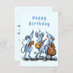 Funny Musical Mouse Band Carte d'anniversaire