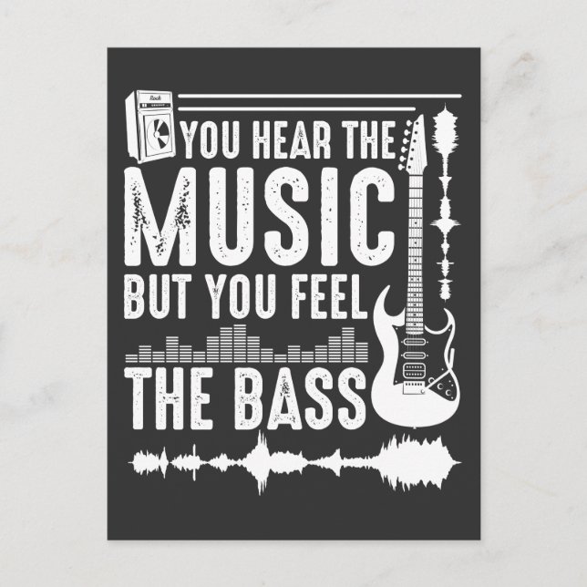 Funny Musician Bass Guitar Player Bass Gitarrist Postkarte (Vorderseite)
