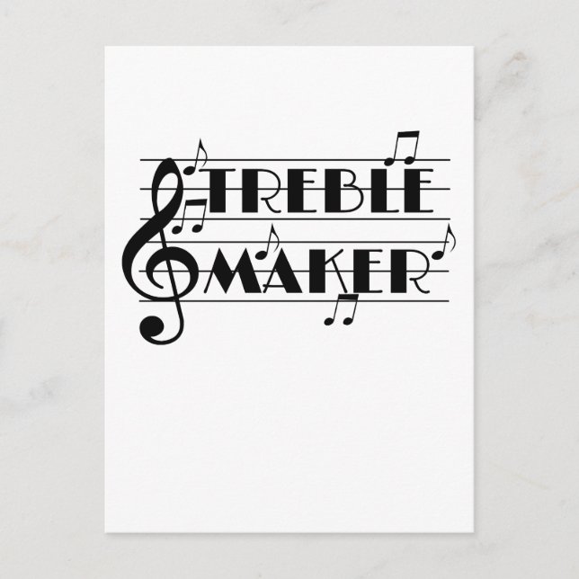 Funny Musician Treble Maker Music Clef Postkarte (Vorderseite)