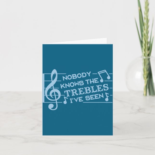 Funny Musicians Treble Joke Pun Music Teachers 2  Karte (Vorderseite)