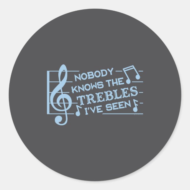 Funny Musicians Treble Joke Pun Music Teachers 2  Runder Aufkleber (Vorderseite)