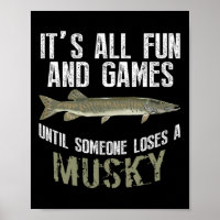 Funny Musky Fischen Muskellunge Süßwasser Fisch un