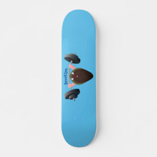 Funny mussel arbeitet an Cartoon Illustration Skateboard