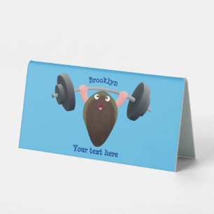 Funny mussel arbeitet an Cartoon Illustration Tischaufsteller