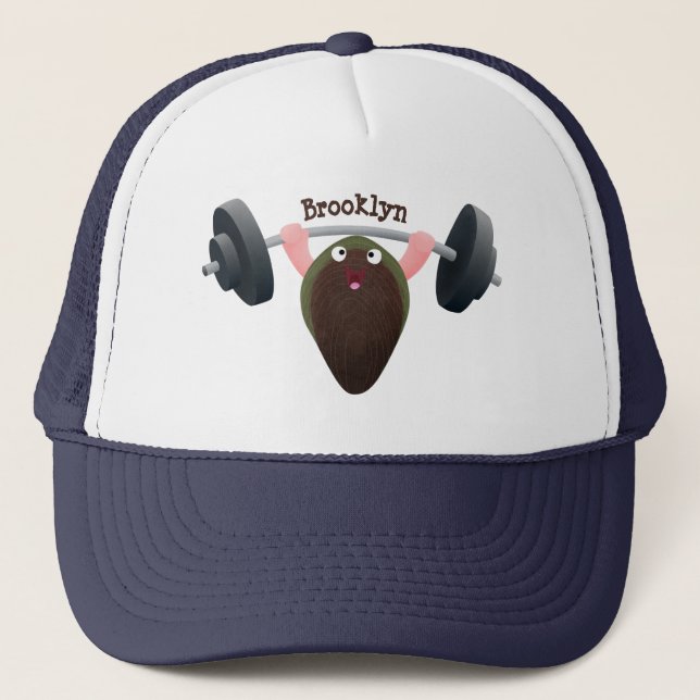Funny mussel arbeitet an Cartoon Illustration Truckerkappe (Vorderseite)