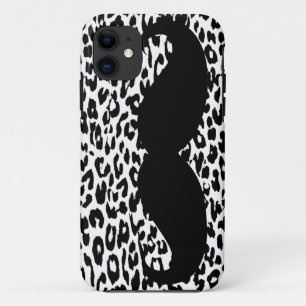 Funny Mustache auf Leopard Skin (Schwarz und Weiß) title_seo2