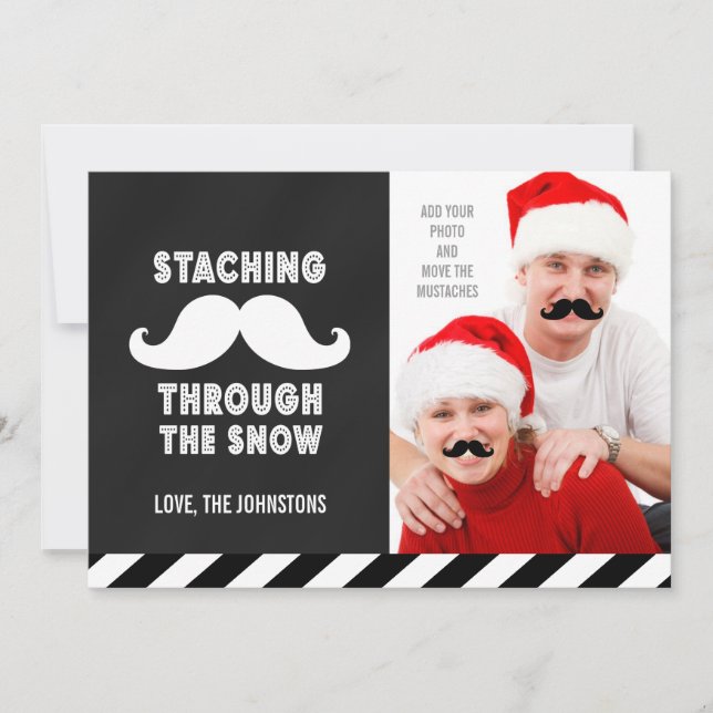 FUNNY MUSTACHE CARTE D'ACCUEIL PERSONNALISABLE POU (Devant)
