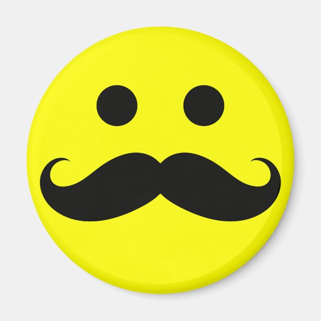 Funny Mustache Face Magnete Magnet (Vorne)