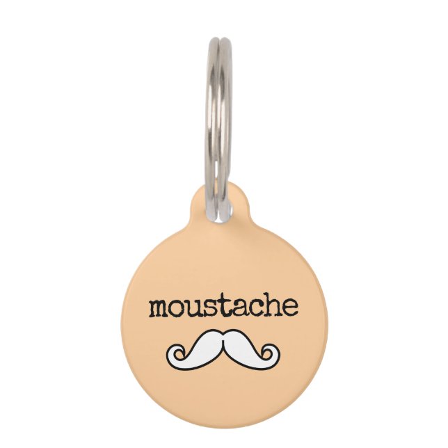 Funny Mustache Haustiermarke (Vorderseite)