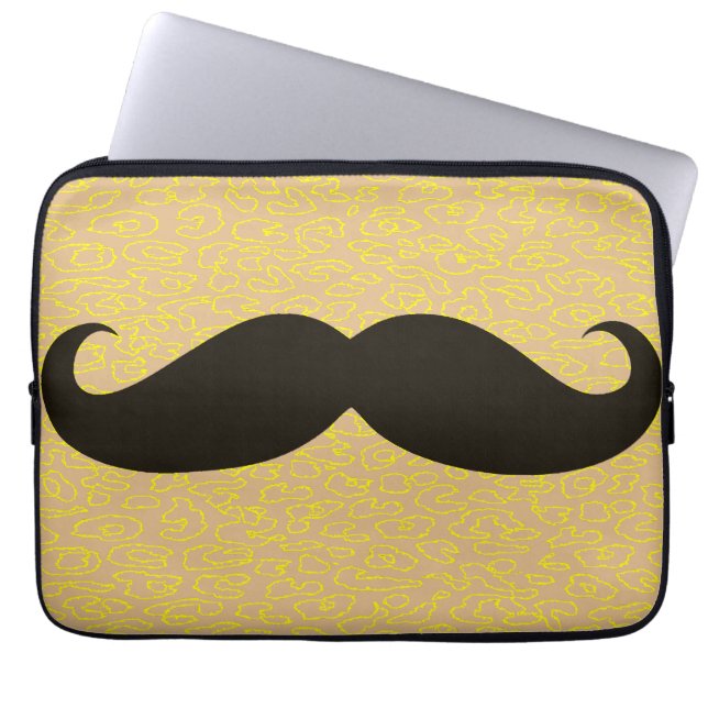 Funny Mustache Laptopschutzhülle (Vorderseite)