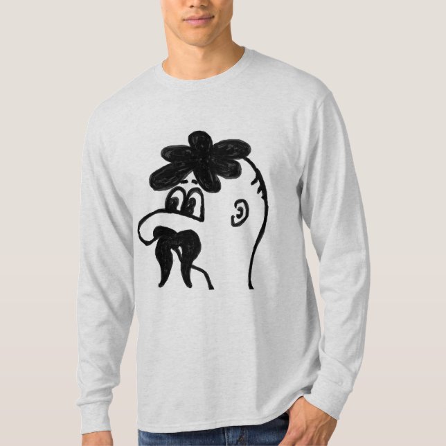 Funny Mustache Man T - Shirt (Vorderseite)
