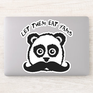 Funny Mustache Panda Ließ ihnen Eat Yams Aufkleber