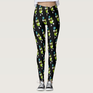 Funny Mustache Pickle Pickleball Schwarz Leggings