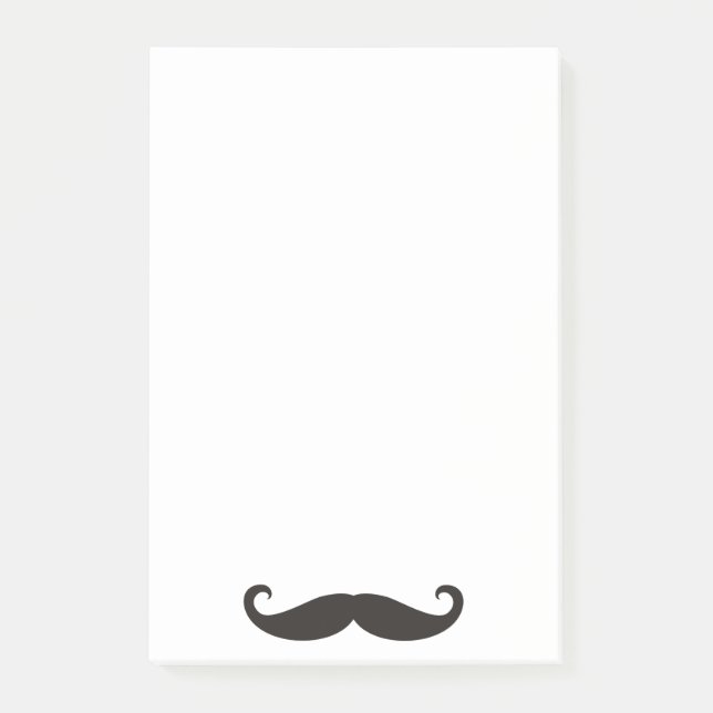 Funny Mustache / Schnurbart + Ihr Text Post-it Klebezettel (Vorderseite)