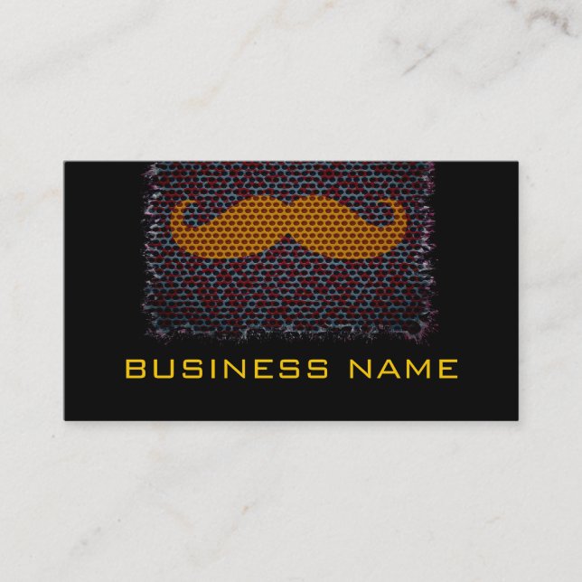 Funny Mustache und Schlicht Black Visitenkarte (Vorderseite)