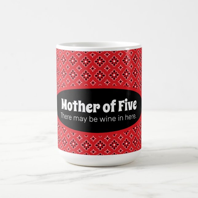 Funny Mutter der Big Family Red Bandana Custom Kaffeetasse (Mittel)