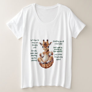 Funny Mutter zu sein Giraffe Fetus Nachrichten Große Größe T-Shirt