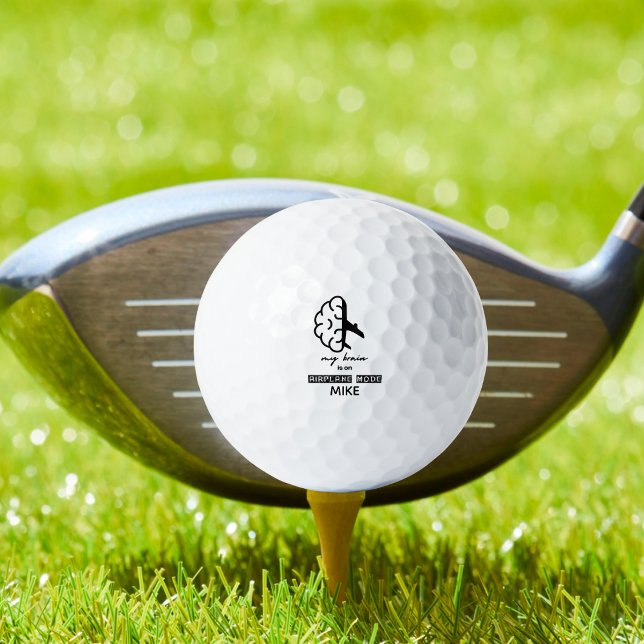 Funny My Brain is on Airplane Mode Coworker Travel Golfball (Von Creator hochgeladen)