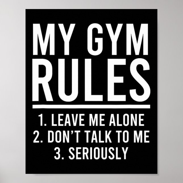 Funny my Gym Rules Poster (Vorne)