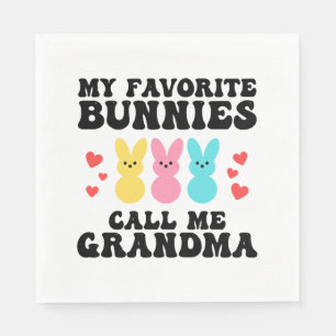 Funny My Liebes Bunnies nennt mich Großmutter Mutt Serviette