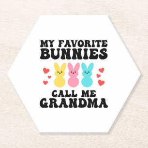 Funny My Liebes Bunnies nennt mich Großmutter Mutt Untersetzer