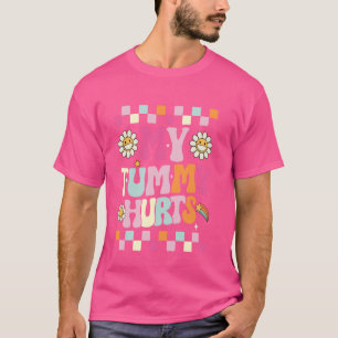 Funny My Tummy schmerzt Groovy Ästhetische Niedlic T-Shirt