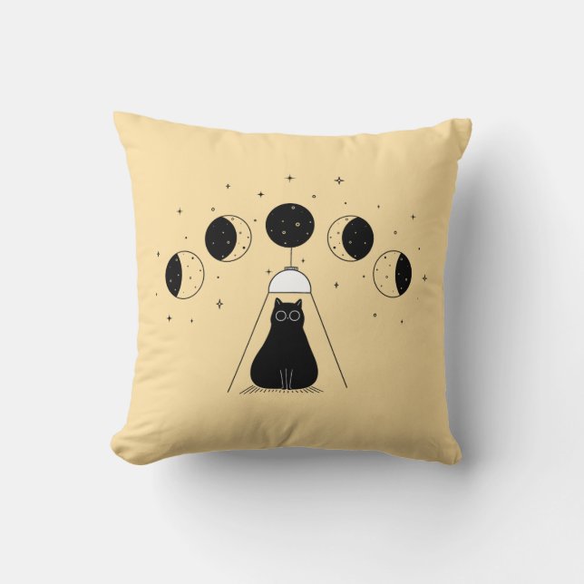 Funny Mystic Cat Phones Kissen (Vorderseite)