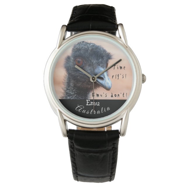Funny nah von einer Emu in Australien Armbanduhr (Vorderseite)
