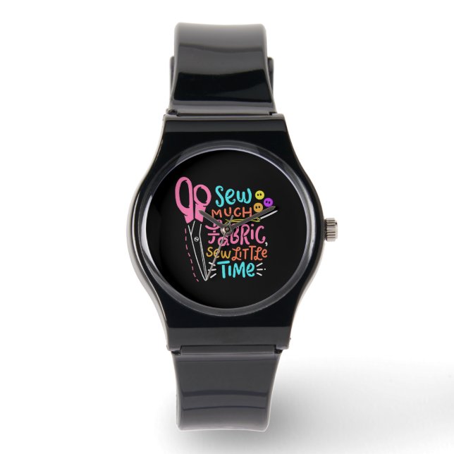Funny Nähen - Nähen viel Stoff Armbanduhr (Vorderseite)