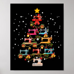 Funny Nähmaschine Weihnachten Baum Weihnachten Poster