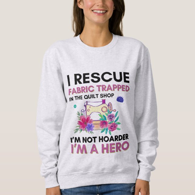 Funny Nähquote Vintage Blumennähmaschine Sweatshirt (Vorderseite)