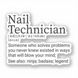 Funny Nail Tech Definition, Nageltechnikgeschenke Aufkleber