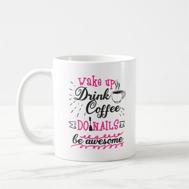 Funny Nail Tech Manicurist Kaffee Lover Techniker Kaffeetasse (Links)