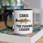 Funny Name Fischen Legend Redfish Sports Tasse<br><div class="desc">"Fügen Sie einen Namen hinzu" die Fischlegende. Ein großartiges Geschenk für den Rotfisch-Angler in Ihrem Leben,  der die Riesenlunker gut fangen kann. Diese Tasse macht einen großartigen Geburtstag,  Weihnachten,  Jubiläum.</div>