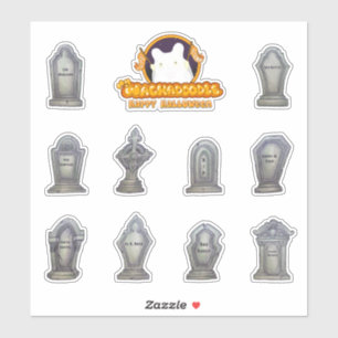 Funny Name Gravestones Sticker Sheet zu Halloween