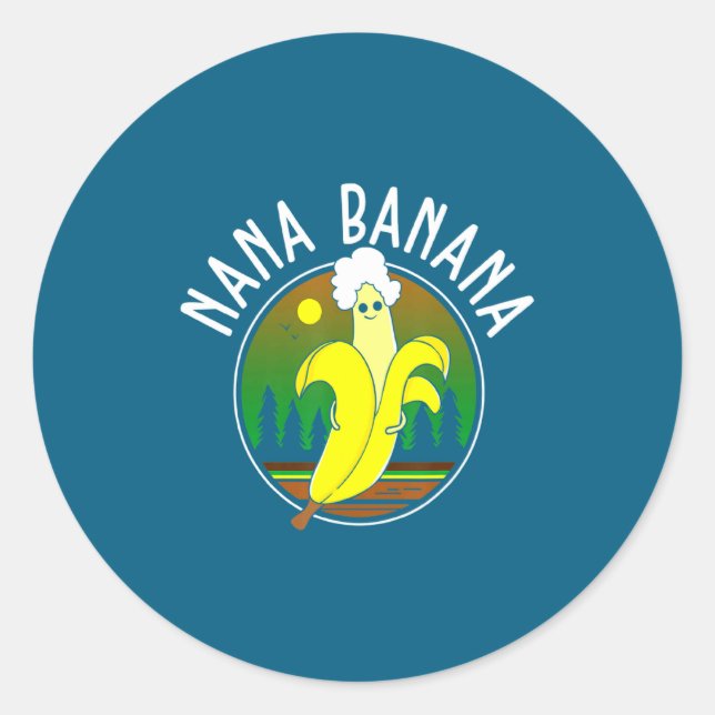 Funny Nana Banana  Runder Aufkleber (Vorderseite)