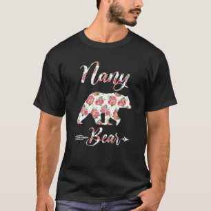Funny Nany Bear Blumenbär Matching Familienmutter T-Shirt