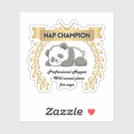 Funny Nap Champion Panda Sticker