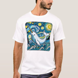 Funny Narwhal Expressionismus T-Shirt