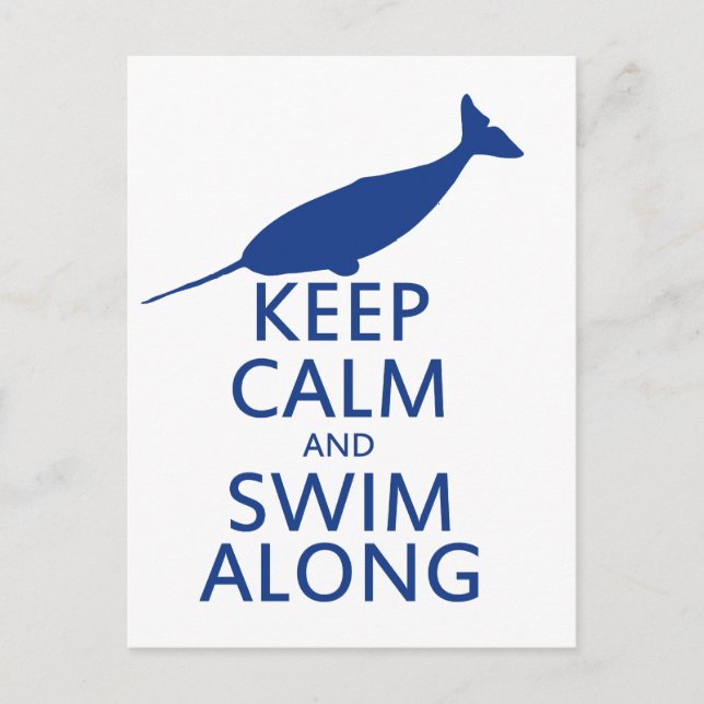 Funny Narwhal Spaß Postkarte (Vorderseite)