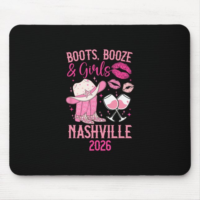 Funny Nashville Girls Trip 2026 Girls Vacation Nas Mousepad (Vorne)
