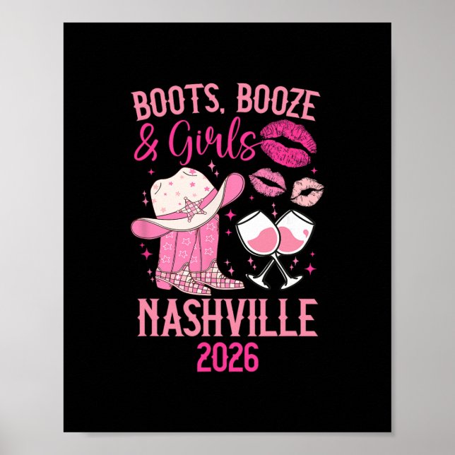 Funny Nashville Girls Trip 2026 Girls Vacation Nas Poster (Vorne)