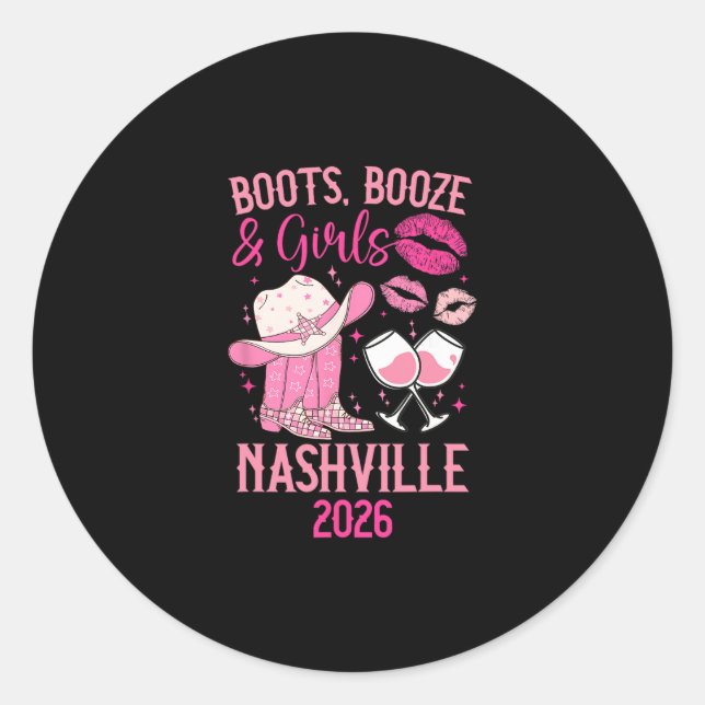 Funny Nashville Girls Trip 2026 Girls Vacation Nas Runder Aufkleber (Vorderseite)