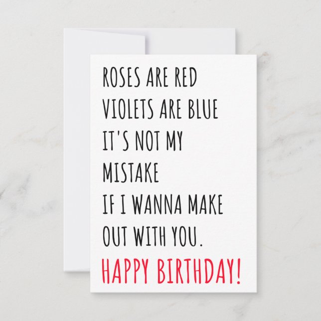 Funny Naughty Birthday Carte cadeau pour lui et el (Devant)