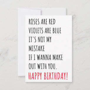 Funny Naughty Birthday Carte cadeau pour lui et el